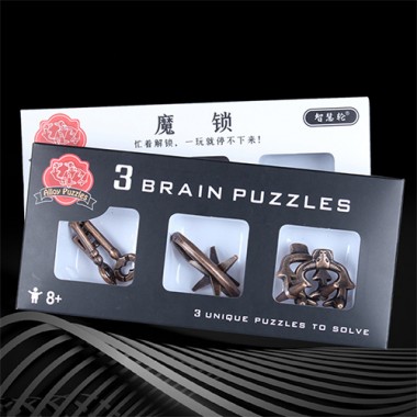 Набор металлических головоломок 3 Brain Puzzles