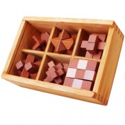 Набор деревянных головоломок под стеклом