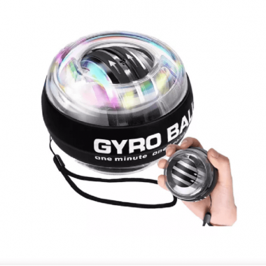 Кистевой тренажёр Gyro Ball чёрный прозрачный