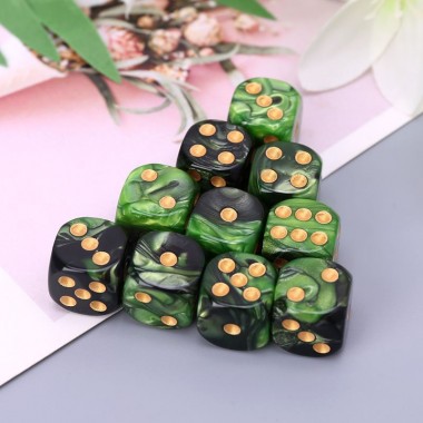 Кубики Игральные Зелёно - чёрные 16 мм