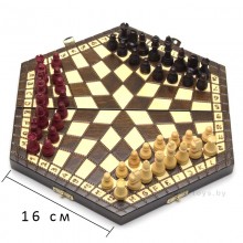 Шахматы ручной работы арт.164 на троих малые