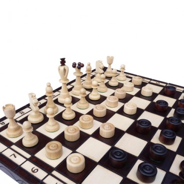 Шахматы-шашки ручной работы арт.165