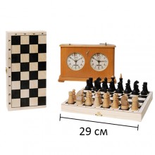 Шахматы деревянные "Объедовские" с доской "Классика" арт.450-20